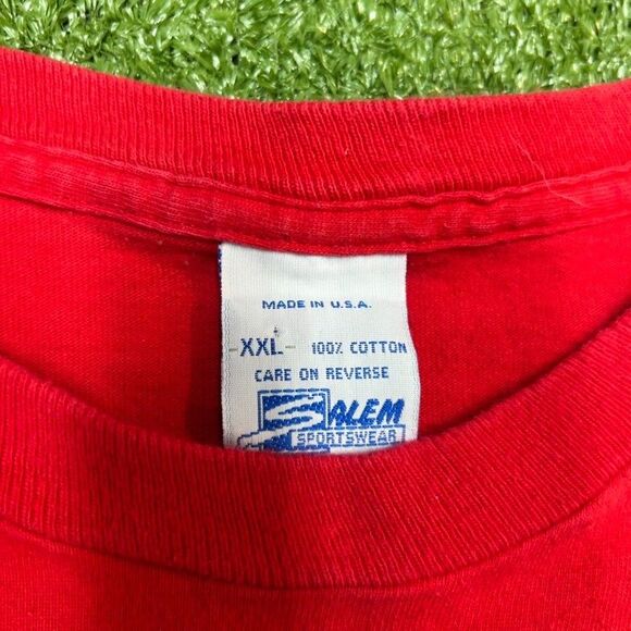Vintage 90s Detroit Red Wings T-Shirt Salem Sportswear Double Sided NHL Size XXL - Picture 6 of 6